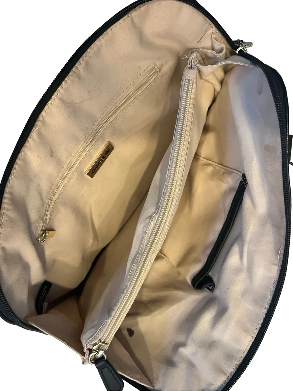 Giani Bernini Black Faux Ostrich Shoulder Bag